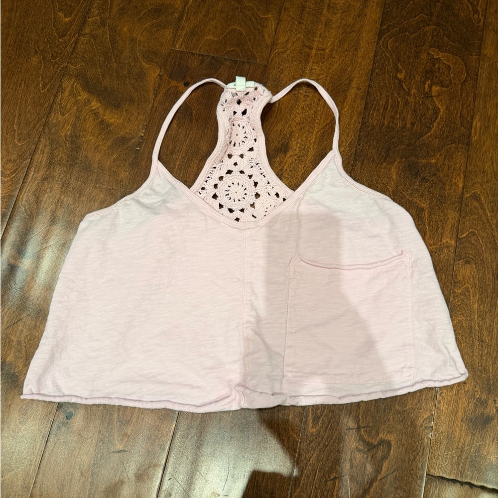 Pink Lace-Back Women's Top